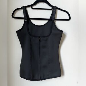 Black Zip-Up Shapewear Top